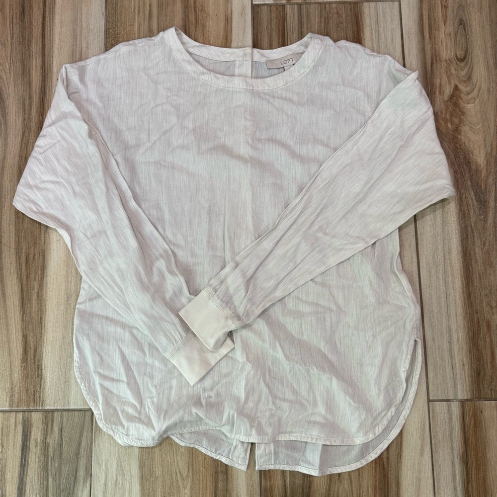 LOFT Cream Long Sleeve Tee
